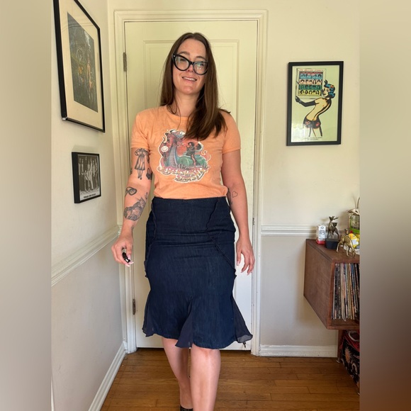 Versace Dresses & Skirts - Y2K Vintage Versace Denim Fishtail Skirt